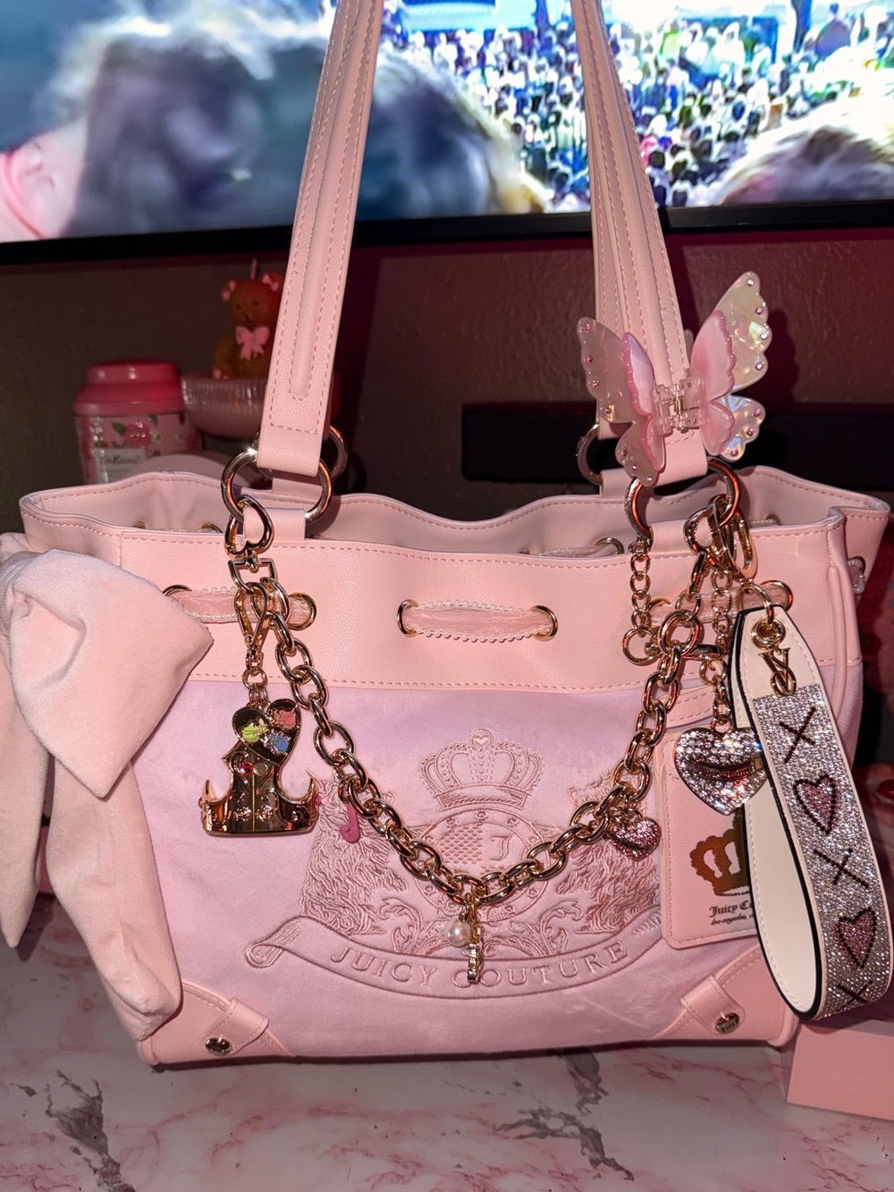 Juicy Couture “Scottie Dog” Daydreamer Shoulder Bag in Lavender